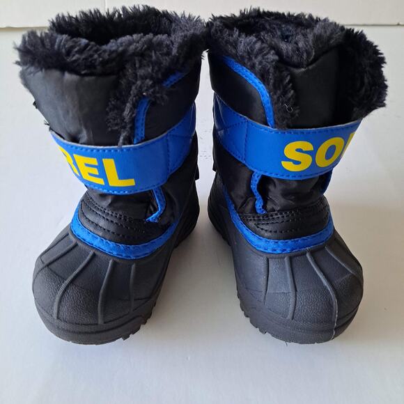 Sorel Snow Commander Insulated Waterproof Winter Boots Black Blue Toddler Size 5 - Picture 8 of 13